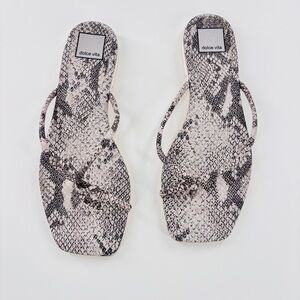DOLCE VITA  Snake Print Flat Slides Sz 8